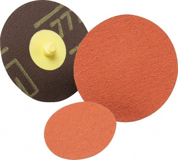 3M - 1-1/2" Disc Diam, 80 Grit, Aluminum Oxide Quick Change Disc - Type S Attaching System, Coated, Medium Grade, 30,000 RPM, 361F Series - Eagle Tool & Supply