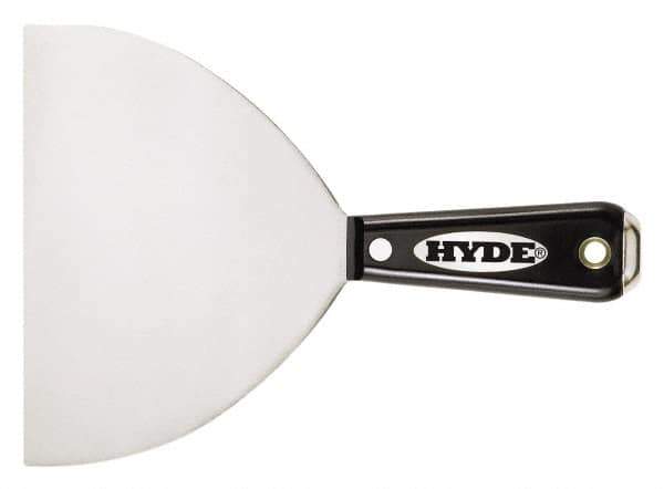 Hyde Tools - 4" Wide Stainless Steel Taping Knife - Flexible, Nylon Handle, 8-1/8" OAL - Eagle Tool & Supply