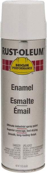 Rust-Oleum - White, 15 oz Net Fill, Gloss, Enamel Spray Paint - 14 Sq Ft per Can, 15 oz Container, Use on Rust Proof Paint - Eagle Tool & Supply