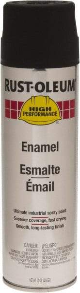 Rust-Oleum - Black, 15 oz Net Fill, Flat, Enamel Spray Paint - 14 Sq Ft per Can, 15 oz Container, Use on Rust Proof Paint - Eagle Tool & Supply