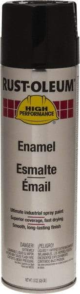 Rust-Oleum - Black, 15 oz Net Fill, Gloss, Enamel Spray Paint - 14 Sq Ft per Can, 15 oz Container, Use on Rust Proof Paint - Eagle Tool & Supply