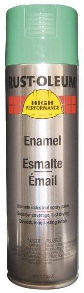 Rust-Oleum - Safety Green, 15 oz Net Fill, Gloss, Enamel Spray Paint - 14 Sq Ft per Can, 15 oz Container, Use on Rust Proof Paint - Eagle Tool & Supply