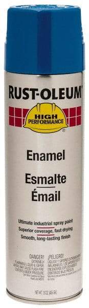 Rust-Oleum - Safety Blue, 15 oz Net Fill, Gloss, Enamel Spray Paint - 14 Sq Ft per Can, 15 oz Container, Use on Rust Proof Paint - Eagle Tool & Supply