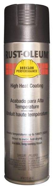 Rust-Oleum - Black, 15 oz Net Fill, Flat, High-Heat Spray Paint - 14 Sq Ft per Can, 15 oz Container - Eagle Tool & Supply