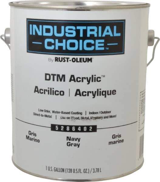 Rust-Oleum - 1 Gal Navy Gray Semi Gloss Finish Alkyd Enamel Paint - Interior/Exterior, Direct to Metal, <250 gL VOC Compliance - Eagle Tool & Supply
