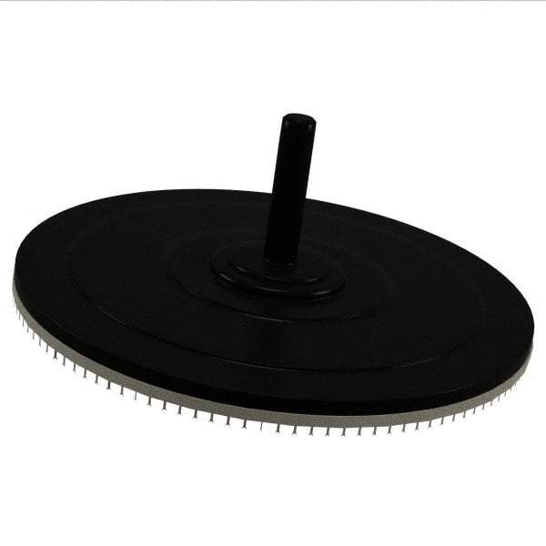 AutoQuip - 4" Diam Hook & Loop Disc Backing Pad - 1/4" Shank Diam, Firm Density, 14,000 RPM - Eagle Tool & Supply