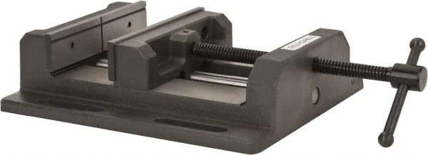 Palmgren - 8" Jaw Opening Capacity x 2" Throat Depth, Horizontal Drill Press Vise - 8" Wide Jaw, Stationary Base, Standard Speed, 15-1/2" OAL x 3-9/16" Overall Height - Eagle Tool & Supply
