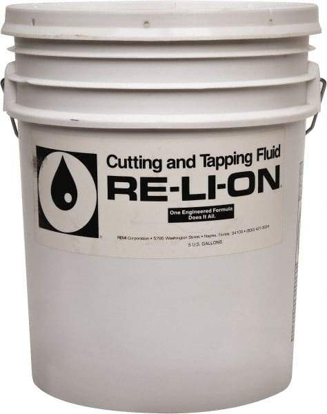 Made in USA - Re-Li-On, 5 Gal Pail Cutting & Tapping Fluid - Naphthenic Oil Based, For Machining, Turning - Eagle Tool & Supply
