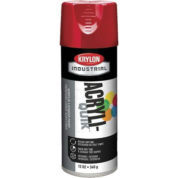 Krylon - Banner Red, Lacquer Spray Paint - 16 oz Container, Use on Cabinets, Color Coding Steel & Lumber, Conduits, Drums, Ducts, Furniture, Motors, Pipelines, Tools - Eagle Tool & Supply