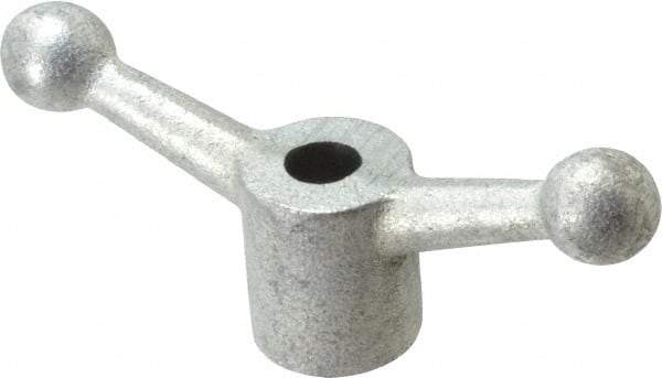 Gibraltar - 2 Offset Arms, 0.499" Hole, Zinc Plated, Reamed Speed Handle - 2-1/4" High, 1/2" Arm Diam, 1-1/8" Hub Diam, 3/4" Ball Diam - Eagle Tool & Supply
