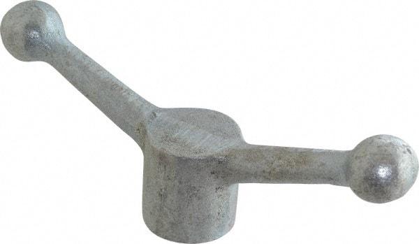 Gibraltar - 2 Offset Arms, Zinc Plated, Blank Speed Handle - 2-15/16" High, 5/8" Arm Diam, 1-5/8" Hub Diam, 1" Ball Diam - Eagle Tool & Supply