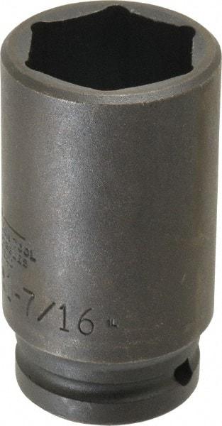 Proto - 3/4" Drive 1-7/16" Deep Thin Wall Impact Socket - 6 Points, 3-1/2" OAL - Eagle Tool & Supply