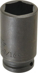 Proto - 3/4" Drive 1-7/16" Deep Thin Wall Impact Socket - 6 Points, 3-1/2" OAL - Eagle Tool & Supply