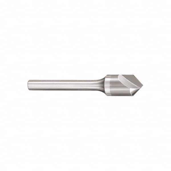 SGS - 3/4" Head Diam, 1/2" Shank Diam, 1 Flute 90° Solid Carbide Countersink - Eagle Tool & Supply