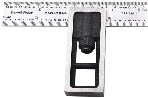 TESA Brown & Sharpe - 4 Inch Long, 4R Double Square - 1/64, 1/32, 1/16 and 1/8 Inch Graduation - Eagle Tool & Supply
