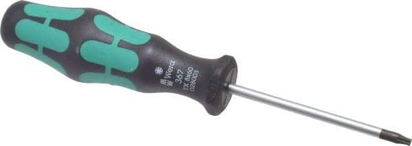 Wera - T8 Torx Driver - 2-3/8" Blade Length, 5-1/2" OAL, Ergonomic Handle - Eagle Tool & Supply