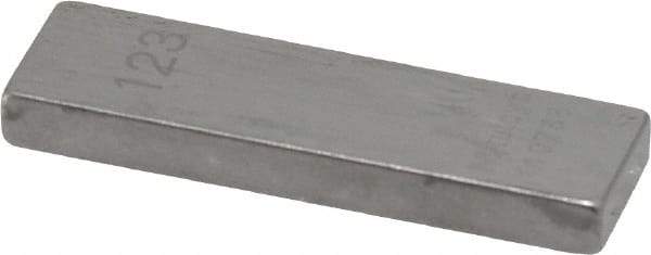 Mitutoyo - 0.123" Rectangular Steel Gage Block - Accuracy Grade AS-1, Includes Certificate of Inspection - Eagle Tool & Supply