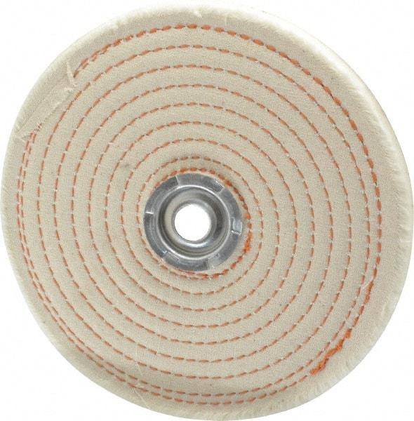 Dico - 6" Diam x 1/2" Thick Unmounted Buffing Wheel - Spiral Sewn, 1/2" Arbor Hole, Coarse Grade - Eagle Tool & Supply