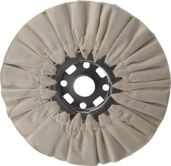 Divine Brothers - 10" Diam x 1/2" Thick Unmounted Buffing Wheel - Ventilated Bias Cut, 1-1/4" Arbor Hole - Eagle Tool & Supply