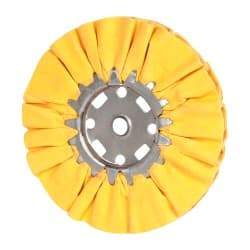 Divine Brothers - 8" Diam x 1/2" Thick Unmounted Buffing Wheel - Ventilated Bias Cut, 1/2" Arbor Hole - Eagle Tool & Supply