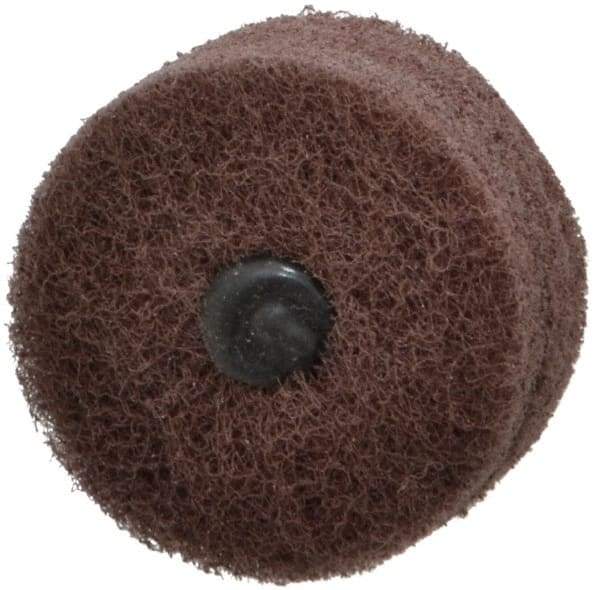 Standard Abrasives - 2" Diam, Medium Mounted Scrubber Buffing Wheel - 3 Ply, Very Fine Grade, 1/4" Shank Diam, 12,000 RPM - Eagle Tool & Supply