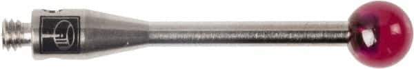 Renishaw - 0.1575 Inch Ball Diameter, Stainless Steel Stem, M2 Thread, Ruby Point Ball Tip CMM Stylus - 0.7874 Inch Working Length, 0.0591 Inch Stem Diameter, 0.7874 Inch Overall Length - Eagle Tool & Supply