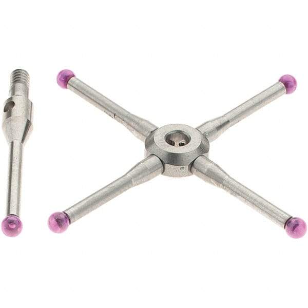 Renishaw - 0.08 Inch Ball Diameter, Stainless Steel Stem, M2 Thread, Ruby Point Ball Tip CMM Stylus - 0.4724 Inch Working Length, 0.05 Inch Stem Diameter, 19.2 mm Overall Length - Eagle Tool & Supply