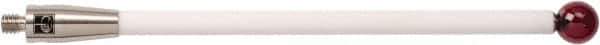 Renishaw - 0.315 Inch Ball Diameter, Ceramic Stem, M4 Thread, Ruby Point Ball Tip CMM Stylus - 3-15/16 Inch Working Length, 0.1772 Inch Stem Diameter, 3-15/16 Inch Overall Length - Eagle Tool & Supply