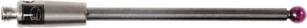 Renishaw - 0.0787 Inch Ball Diameter, Carbide Stem, M2 Thread, Ruby Point Ball Tip CMM Stylus - 0.8858 Inch Working Length, 0.0591 Inch Stem Diameter, 1.1811 Inch Overall Length - Eagle Tool & Supply