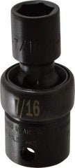 SK - 3/8" Drive 7/16" Standard Universal Impact Socket - 6 Points, 2-1/8" OAL - Eagle Tool & Supply