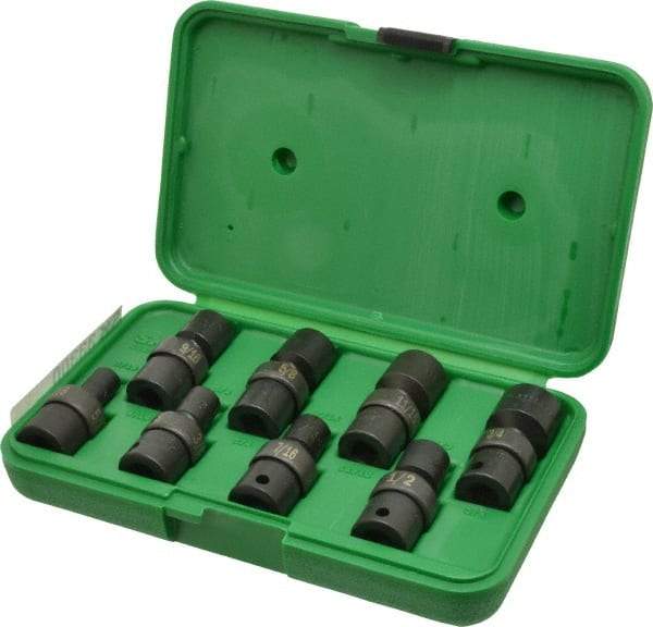 SK - 8 Piece 3/8" Drive Impact Socket Set - 6 Points, 5/16" to 3/4" Range, Inch Measurement Standard - Eagle Tool & Supply