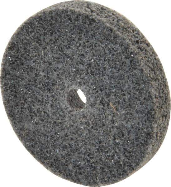 3M - 1-1/2" Diam, 1/4" Face Width, 3/16" Center Hole, Medium Grade, Silicon Carbide Deburring Wheel - Unitized, Hard Density 7 Grade, 30,100 RPM - Eagle Tool & Supply