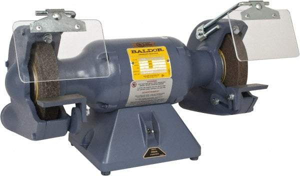 Baldor - 7" Wheel Diam x 1" Wheel Width, 1/2 hp Grinder - 5/8" Arbor Hole Diam, 1 Phase, 3,600 Max RPM, 115 Volts - Eagle Tool & Supply