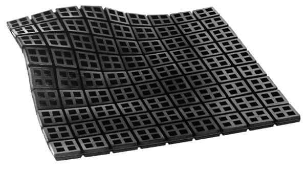 Mason Ind. - 18" Long x 18" Wide x 3/8" Thick, Rubber, Machinery Leveling Pad & Mat - 14,580 Lb Max Load, Black - Eagle Tool & Supply