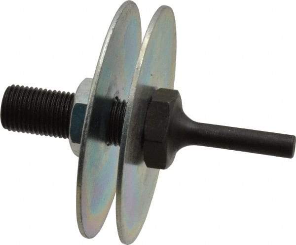 3M - 1/4" Shank Diam Unitized Deburring Wheel Mandrel - Compatible with 3" - 6" Diam x 1/4" Wide x 1/2" Hole Deburring Wheels - Eagle Tool & Supply