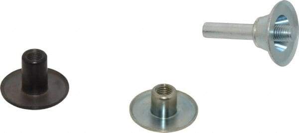 3M - 1/4" Shank Diam Unitized Deburring Wheel Mandrel - Compatible with 2" - 4" Diam x 1/8" Wide x 3/8" Hole Deburring Wheels - Eagle Tool & Supply