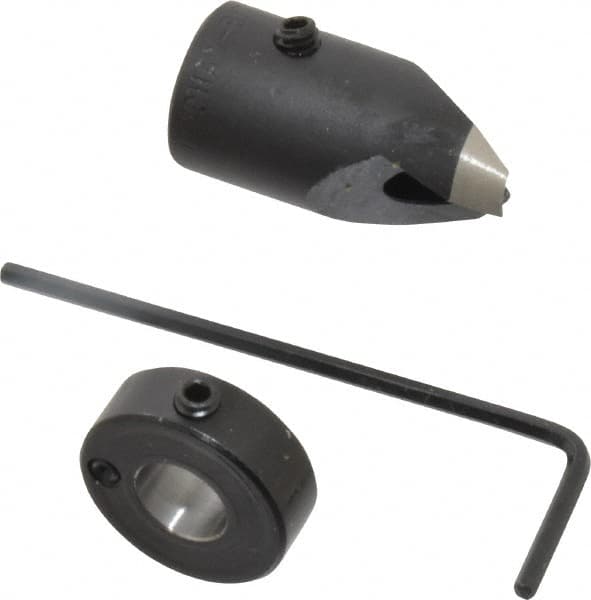 Vernon - 1/2" Cutter Diam, Letter I Drill Compatibility, 1/4" Collar Thickness, Adjustable Depth Drill Countersink - Eagle Tool & Supply
