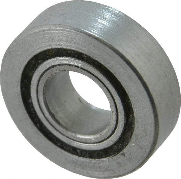 Value Collection - 1/2" Bore Diam, 1-1/4" OD, Open Unground Full Complement Radial Ball Bearing - 3/8" Wide, 1 Row, Round Bore, 533 Lb Dynamic Capacity - Eagle Tool & Supply