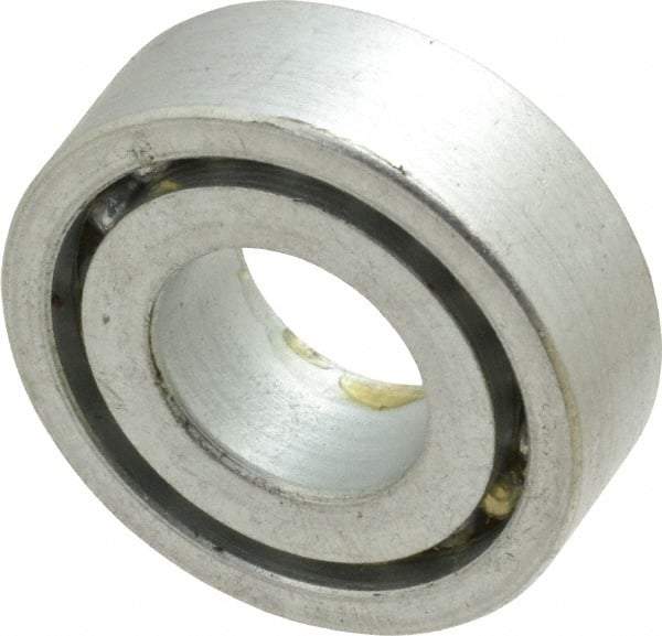 Value Collection - 5/8" Bore Diam, 1-3/8" OD, Open Unground Full Complement Radial Ball Bearing - 7/16" Wide, 1 Row, Round Bore, 769 Lb Dynamic Capacity - Eagle Tool & Supply
