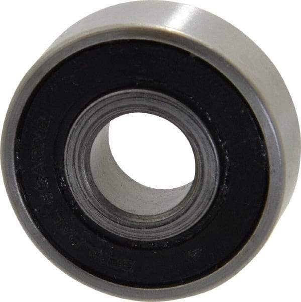 Value Collection - 1/2" Bore Diam, 1-3/8" OD, Double Seal Unground Retainer Type Radial Ball Bearing - 7/16" Wide, 1 Row, Round Bore, 915 Lb Dynamic Capacity - Eagle Tool & Supply