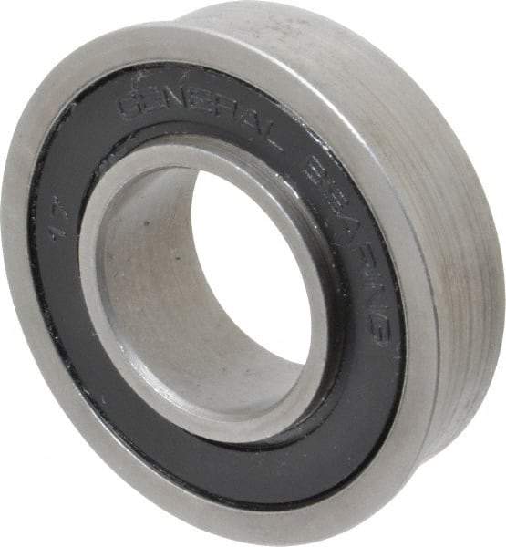 Value Collection - 1" Bore Diam, 2" OD, Double Seal Unground Retainer Type Radial Ball Bearing - With Flange, 1 Row, Round Bore, 1,749 Lb Dynamic Capacity - Eagle Tool & Supply