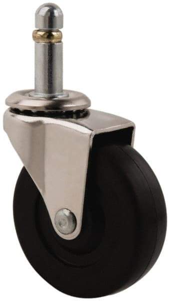 E.R. Wagner - 2-1/2" Diam x 13/16" Wide x 3-1/16" OAH Stem Mount Swivel Caster - Soft Rubber, 90 Lb Capacity, Delrin Bearing, 7/16 x 1-3/8" Friction Stem - Eagle Tool & Supply