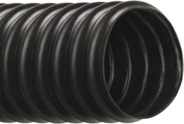 Hi-Tech Duravent - 3" ID, 28 Hg Vac Rating, 7 psi, Thermoplastic Vacuum & Duct Hose - 25' Long, Black, 2-3/4" Bend Radius, -40 to 250°F - Eagle Tool & Supply