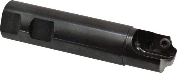 Cutting Tool Technologies - 0.25 to 0.25 Inch Cutting Radius, 1 Inch Cutter Diameter, 1 Style CV 15 Insert, 1 Inch Shank Diameter, Indexable Concave Radius Cutter - 4.5 Inch Overall Length, Through Coolant - Eagle Tool & Supply