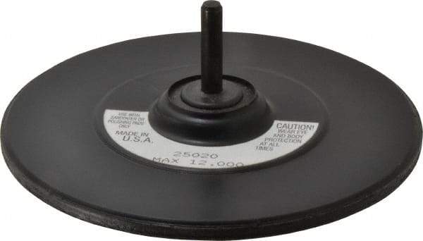 3M - 5" Diam Adhesive/PSA Disc Backing Pad - 1/4" Shank Diam, Medium Density, 6,000 RPM - Eagle Tool & Supply