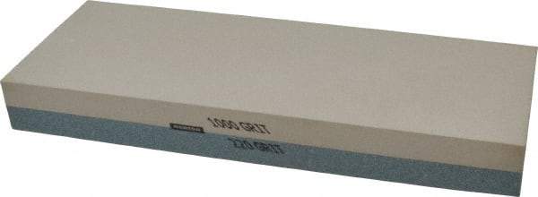 Norton - 8" Long x 3" Wide x 1" Thick, Sharpening Stone - Rectangle, 220/1000 Grit, Very Fine, Ultra Fine Grade - Eagle Tool & Supply