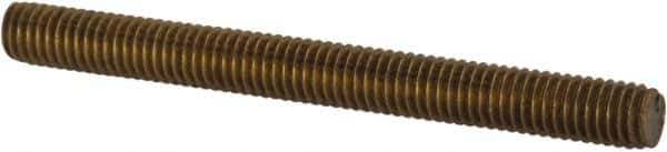 Value Collection - #10-32 2" OAL Fully Threaded Stud - Brass, Plain Finish - Eagle Tool & Supply