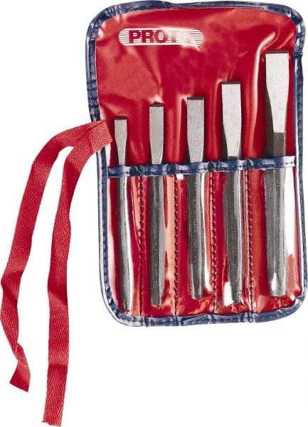 Proto - 5 Piece Cold Chisel Set - Sizes Included 1/4 to 1/2" - Eagle Tool & Supply