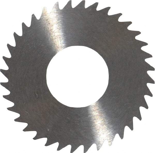 RobbJack - 1-1/4" Diam x 0.018" Blade Thickness x 1/2" Arbor Hole Diam, 36 Tooth Slitting and Slotting Saw - Arbor Connection, Right Hand, Uncoated, Solid Carbide, Concave Ground - Eagle Tool & Supply