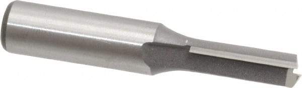Amana Tool - 3/8" Diam, 1/2" Shank Diam, 1" Length of Cut, 2 Flute Straight Router Bit - 2-3/4" Overall Length, Carbide Tipped - Eagle Tool & Supply